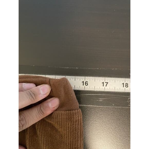 Vintage Womens Track Pants Small Brown French Terry Flare Drawstring Grunge Y2K - Picture 7 of 10